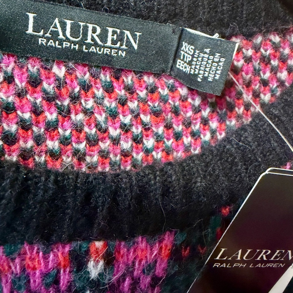 Lauren Black Label Ralph Lauren Plaid Wool alpaca blend Sweater NWT - Picture 2 of 4